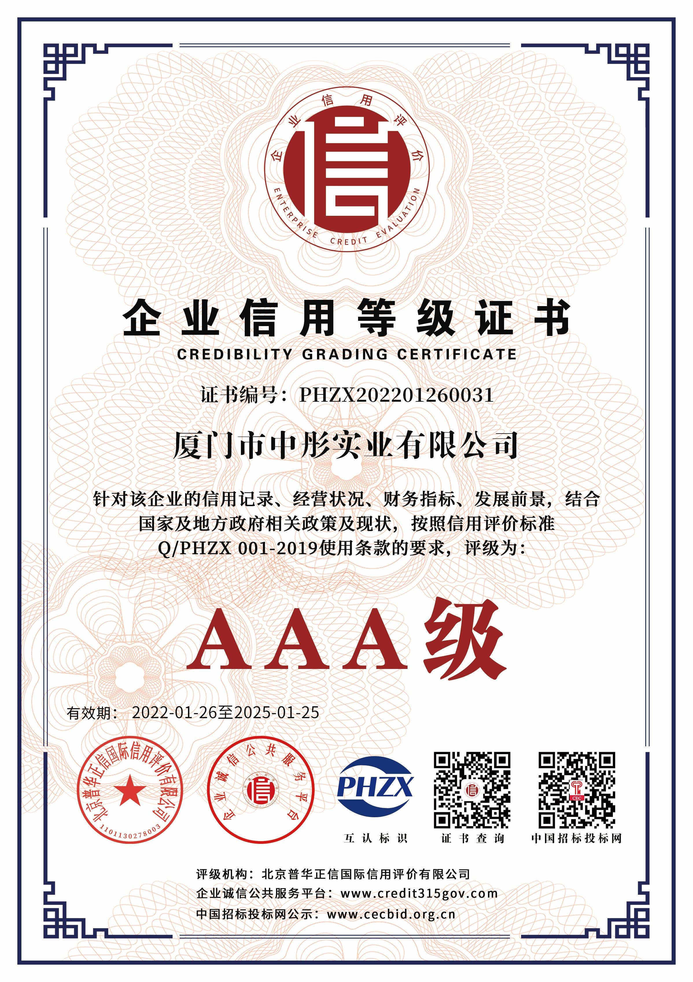 企業(yè)信用等級(jí)1